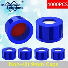 4000-Screw Thread Blue Cap,2ml Autosampler Vial Caps,9mm,Red PTFE/White Septa US