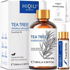 HIQILI 100% Pure Tea Tree Oil 3.38oz Therapeutic Natural Essential Oil Diffusers