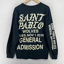 KANYE WEST Shirt Mens L SAINT PABLO WOLVES General Admission 2016 Tour Merch Tee