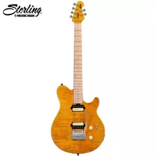 Sterling By Music Man SUB Series Axis Flame Maple Electric Guitar Trans Gold