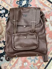 King Ranch Saddle Shop- Saddle Stitch Leather Backpack Brown