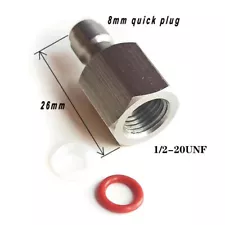 Stainless Steel Inflatable Adapter Female 1/2-20UNF 8mm Male Quick Plug