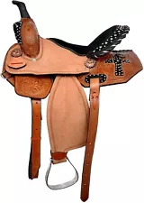 Barrel Racing Beautiful Premium Leather Western Horse Saddle Tack Handmade