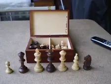 Slightly used wooden Chess Set Toys with wood box Please read description