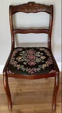 Vintage Rose Back Floral Needlepoint Chair, The Jones Store