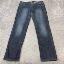 L.A Idol USA Straight Jeans Women's Size 13 Blue Mid Rise 5-Pocket Whisker Faded