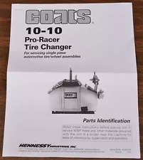 New ListingPRINTED COATS 10-10 PRO-RACER TIRE CHANGER PARTS MANUAL