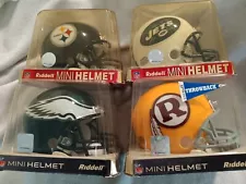 Riddell NFL Set Of 4 Steelers, Jets, Redskins, Eagles Mini Helmets (See Details)