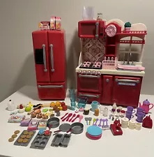 Our Generation Red Gourmet Kitchen for 18" Dolls With Accessories - Nice