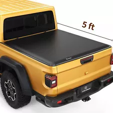 5ft / 60.3" Bed Soft 3-fold Tonneau Cover for 2020-2024 Jeep Gladiator JT Truck (For: Jeep Gladiator)