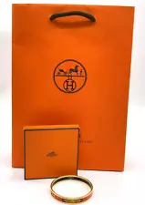 Authentic Hermes Caleche Bangle 20.5cm SV W/Box and Bag SKS2698