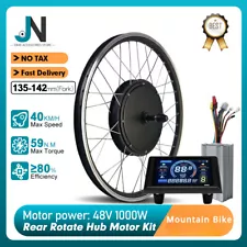 E-Mountain Bike 48V 1000W Conversion Kit Rear Rotate Brushless Hub Motor Wheel