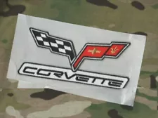 CORVETTE C-6 PERFORMANCE PARTS EMBROIDERED CHECKER FLAG LOGO stick-on 5" PATCH