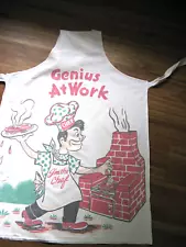 Vintage 1950s Parvin Bbq Cooking “Genius at Work” Funny Witty Humor Full Apron