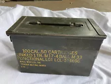 Old US Military WW2 era EMPTY Metal Ammunition Box USED Ammo