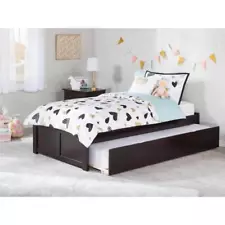 AFI Bedroom Furniture 41.625"W Twin Solid Wood Modern Platform Bed Espresso