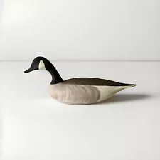 Vintage Wood Carved Canadian Goose Decoy - Signed