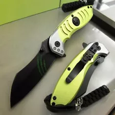 Spring Assist Folding Knife | Z-Hunter Yellow Razor Style Zombie Dead Walking