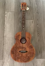 NEW! Luna Henna Dragon Mahogany Baritone Ukulele w/Preamp UKE HEN DRA MAH B