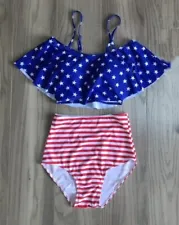 NEW Womens Boutique 4th of July Patriotic Bikini Swimsuit