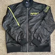 NASA Rare Bomber Jacket Take Flight Lightweight Mens Size XL Bleecker & Mercer