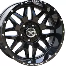 20" Gloss Black Lonestar Renegade Wheels 20x10 5x150 -25mm Toyota Tundra 07-21