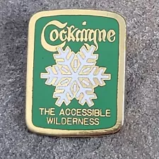 Cockaigne Ski Resort Wilderness Vintage Souvenir Travel Lapel Hat Pin New York