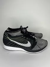 Nike Flyknit Racer Oreo Black White Volt 526628-011 Men's Running Shoes Size 10