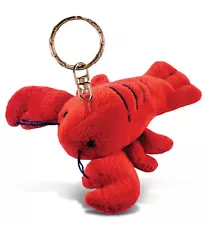 Puzzled Lobster Plush Keychain Stuffed Animal Toy Charm Keyring Accessory - 4"