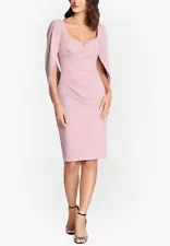 Betsy & Adam Women's Cape Sleeve Dress & Face Mask Pink Size 6