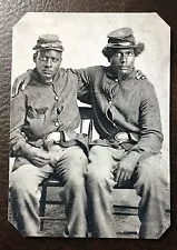 civil war 2 African Americans soldiers tintype #C020RP