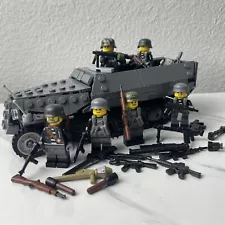 Lego WW2 German SDKFZ 251 Tank World War 2 Figures Made W/ Real LEGO® Bricks