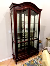 Beautiful Wood Display and Storage Cabinet Bevealed Glass Front L5.24