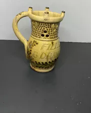 Unique Vintage 1983 Puzzle Jug. Initialed By Maker On Handle. Pottery Creation