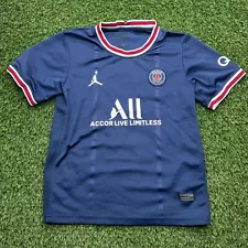 PSG Lionel Messi Jersey Youth Large L Blue Air Jordan Blue #30 READ