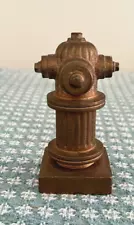 Vintage Miniature Fire Hydrant Red Brass Salesman Sample Paperweight