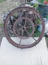 antique 38" steel tractor wheel