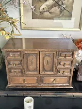 Beautiful Wooden Large Vintage Spanish Style Jewelry Chest