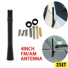 2Set 4" inch Short Black Aluminum Antenna Mast AM/FM for TOYOTA TACOMA 1995-2016 (For: 2021 Freightliner M2 106)