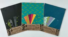 3 Packages 8.5x11 PAPER PALETTE LOT Textured Painted Handmade Decorative COLLAGE