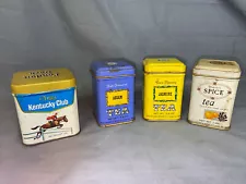 Lot of 4 Vintage 1960s Empty Tea Tins