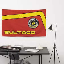 Bultaco 370 Red Tank Moto Flag (BUL003) - NEW Vintage MX Motocross