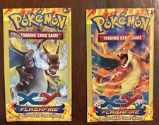 EMPTY Pokemon TCG XY Flashfire Booster Packs X2 Charizards X&Y- Art Set Mint ð¥