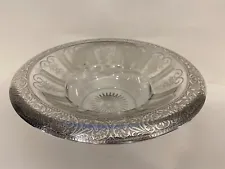 New ListingVintage Crystal Glass Bowl with Sterling Rim