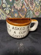 Vintage YOU ASKED FOR A HALF A CUP OF COFFEE Kentucky Mug Derby Horse 70’s Gift