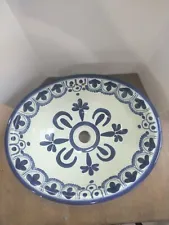 Vintage Mexican Handmade Ceramic Painted Bathroom Sink