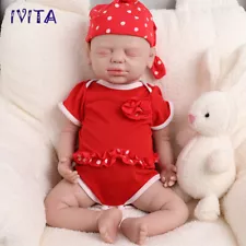 IVITA 19'' Floppy Silicone Reborn Baby Girl Eyes Closed Sleeping Doll Kid Gift