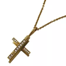 HARRY WINSTON Traffic Cross Diamond Pendant 750YG Jewelry P0013605