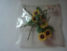 DOLLHOUSE MINIATURE ACCESSORIES - Sunflowers bushes plants