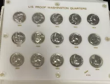 Capital Plastics 456 US Proof Washington Quarters 1950-1964 6”x8” Display IOP